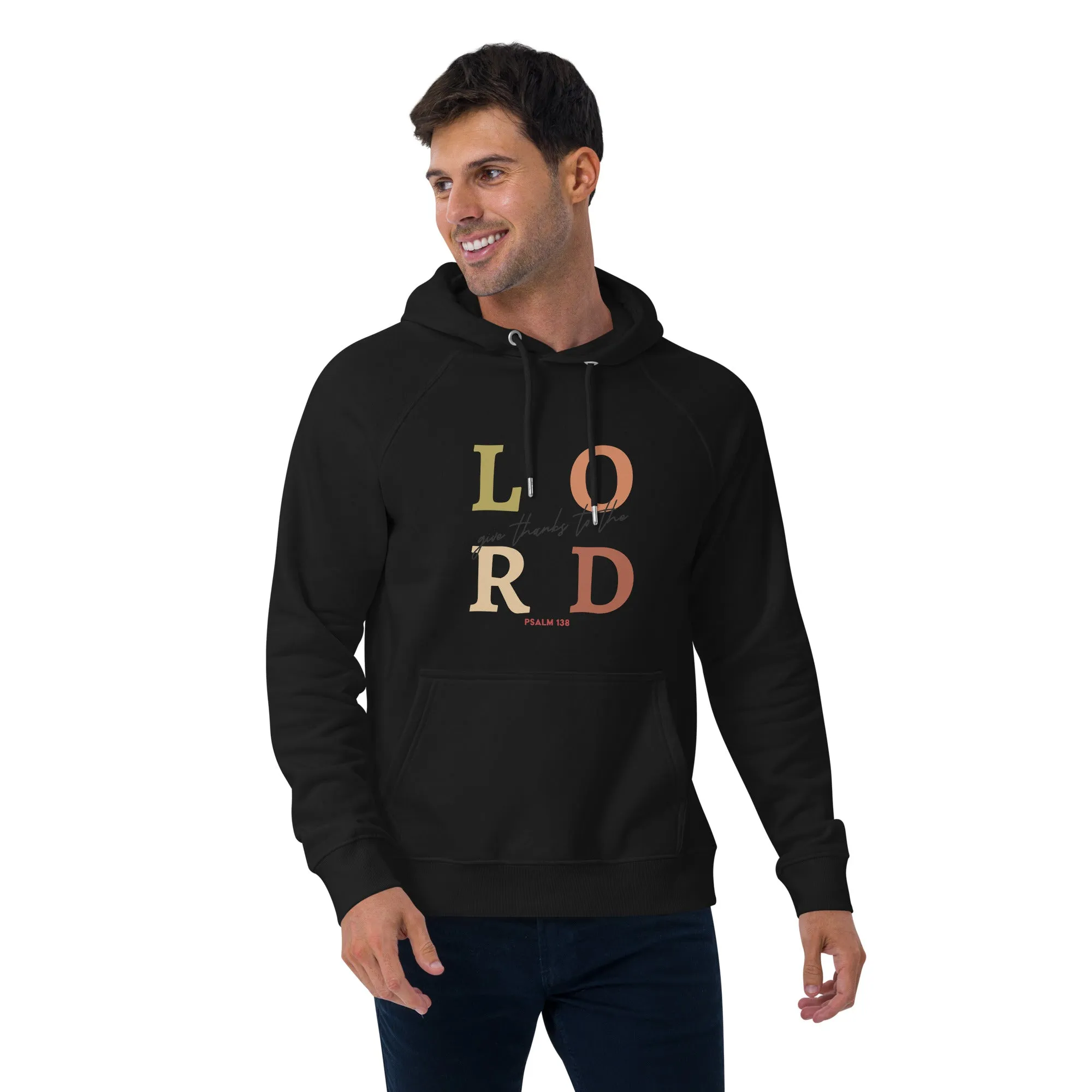 Lord Give Thanks Graphic Men Eco Raglan Hoodie