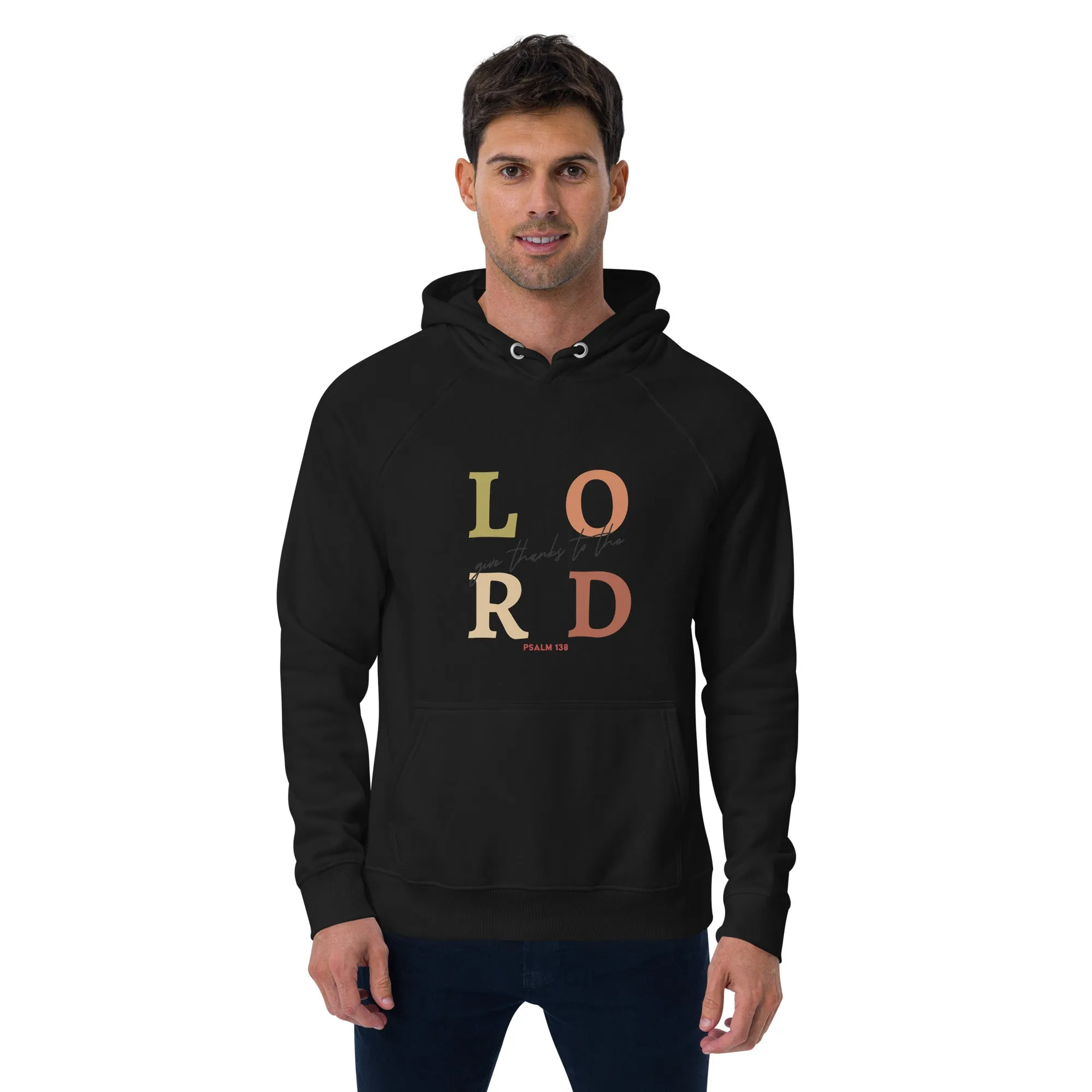 Lord Give Thanks Graphic Men Eco Raglan Hoodie