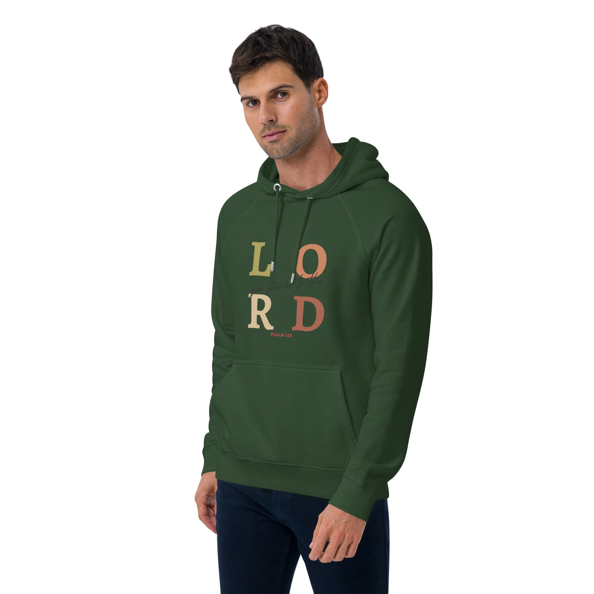 Lord Give Thanks Graphic Men Eco Raglan Hoodie