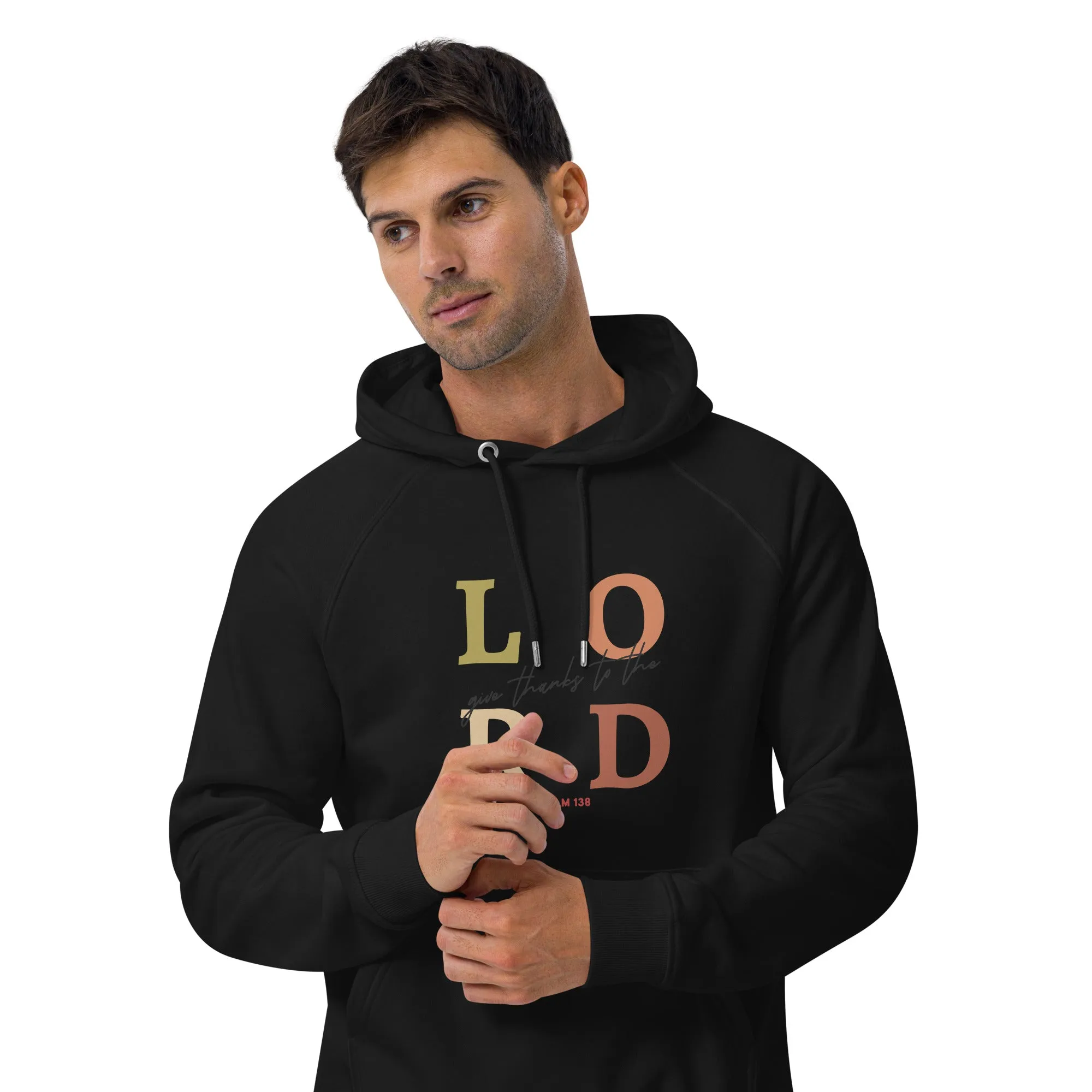 Lord Give Thanks Graphic Men Eco Raglan Hoodie