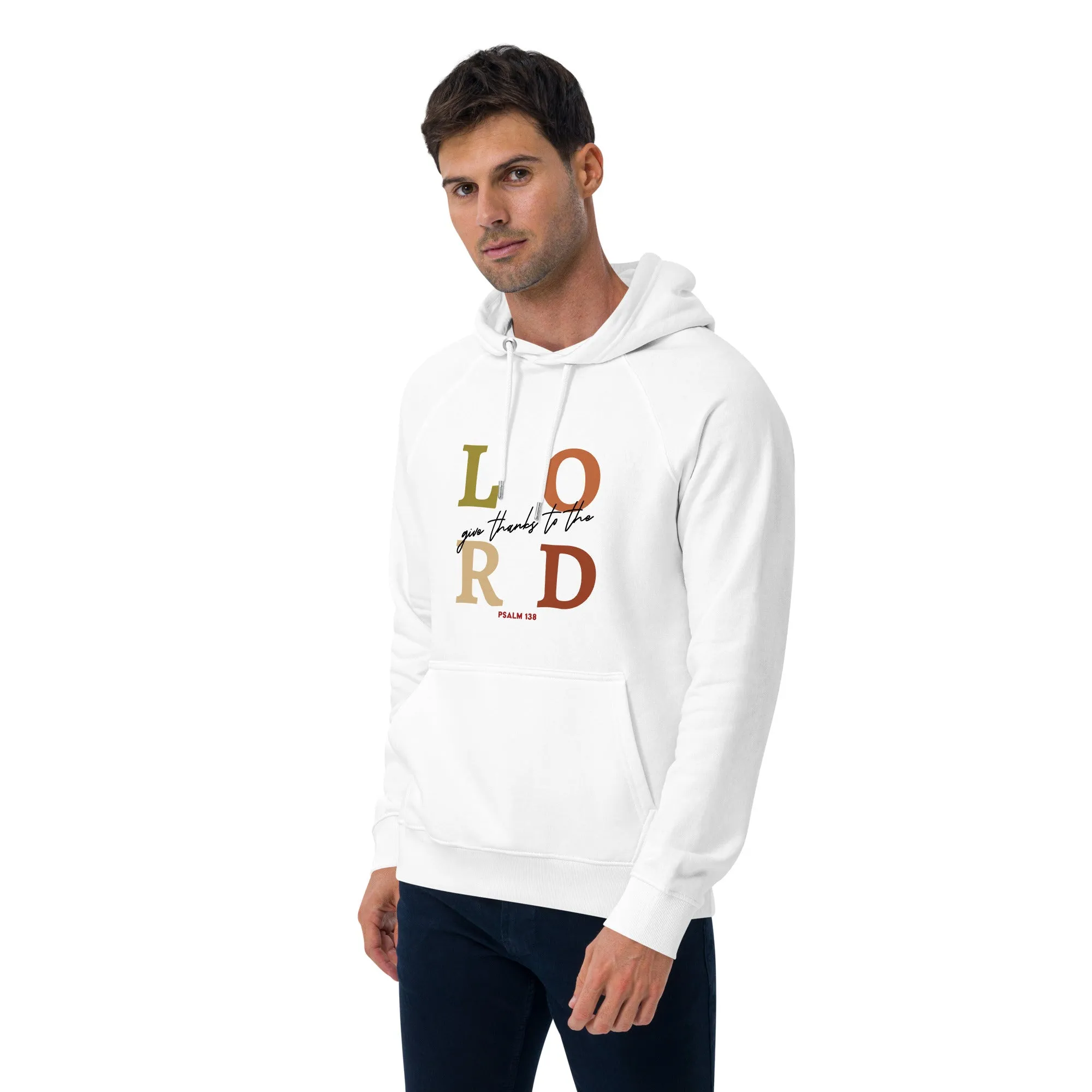 Lord Give Thanks Graphic Men Eco Raglan Hoodie