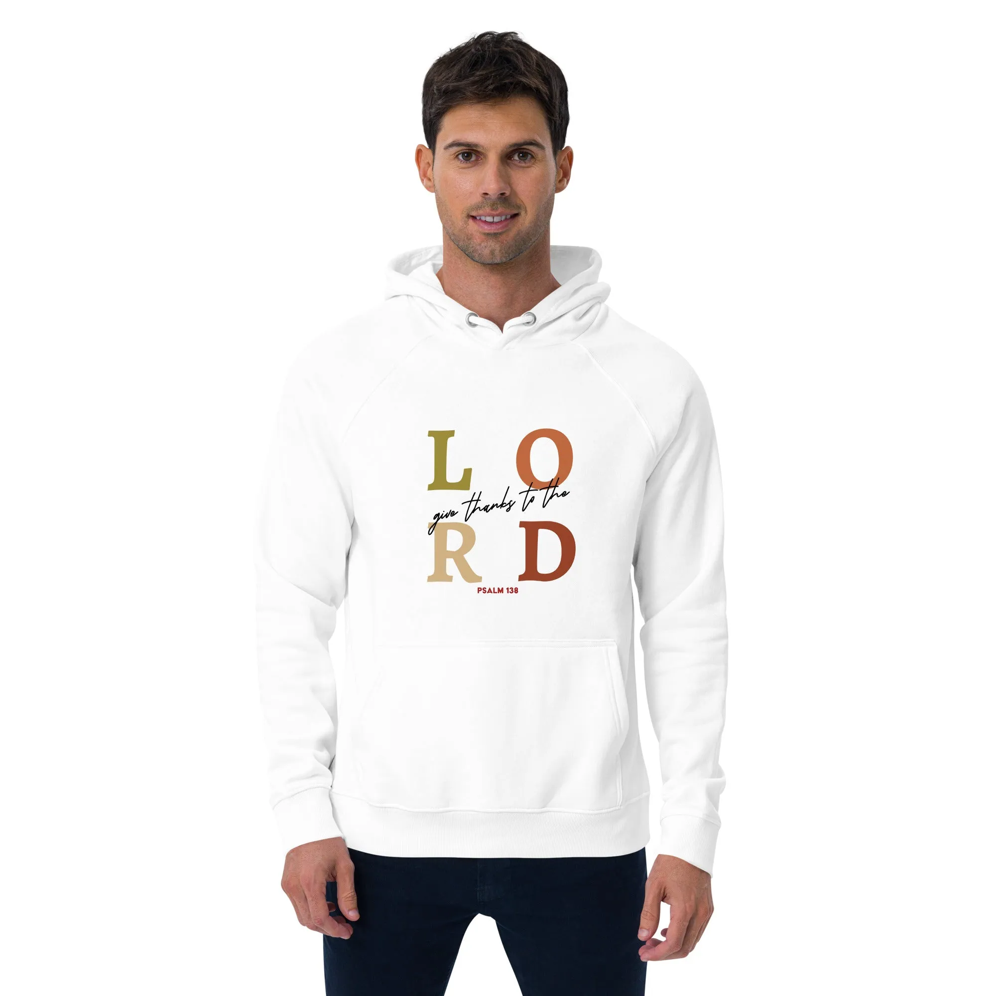 Lord Give Thanks Graphic Men Eco Raglan Hoodie