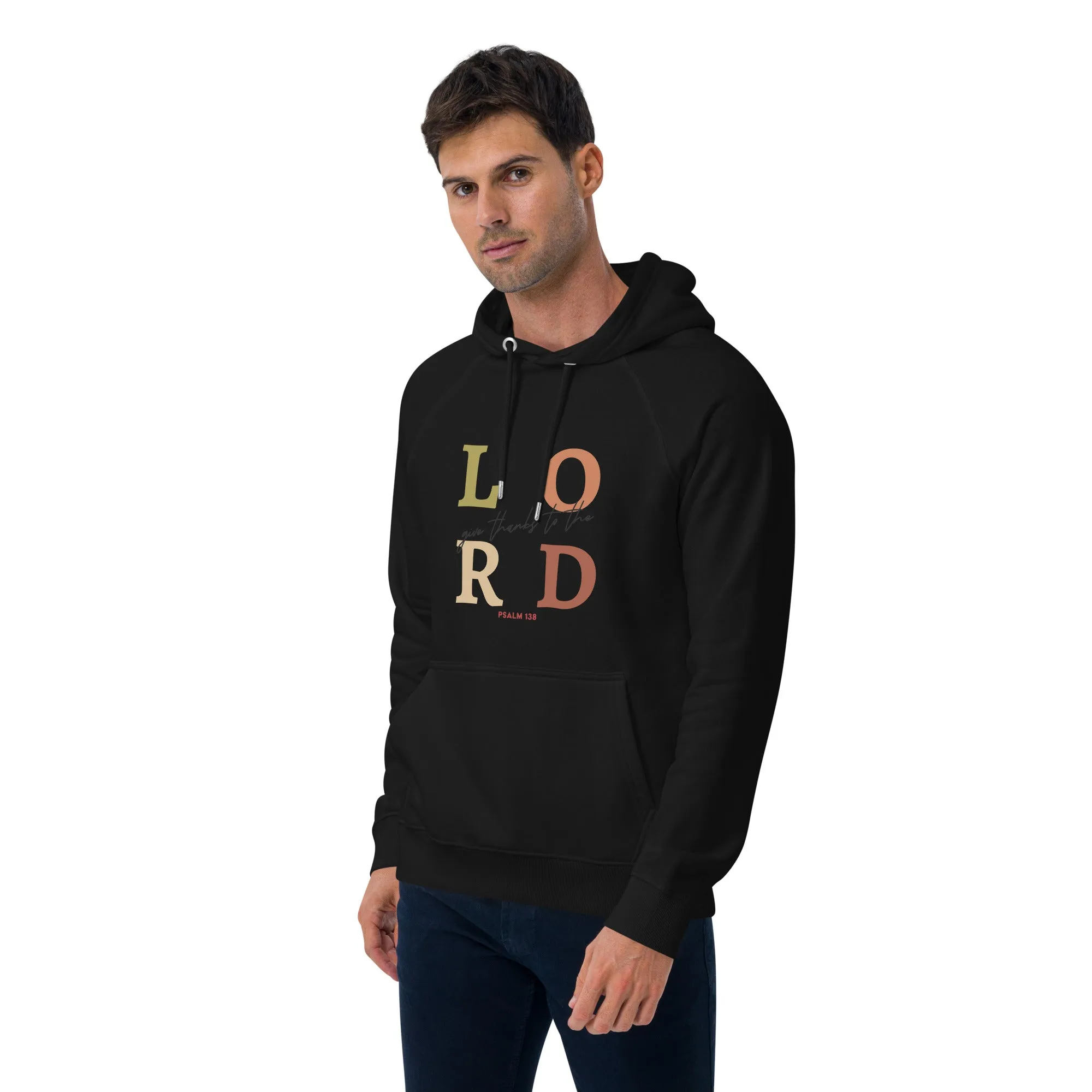 Lord Give Thanks Graphic Men Eco Raglan Hoodie