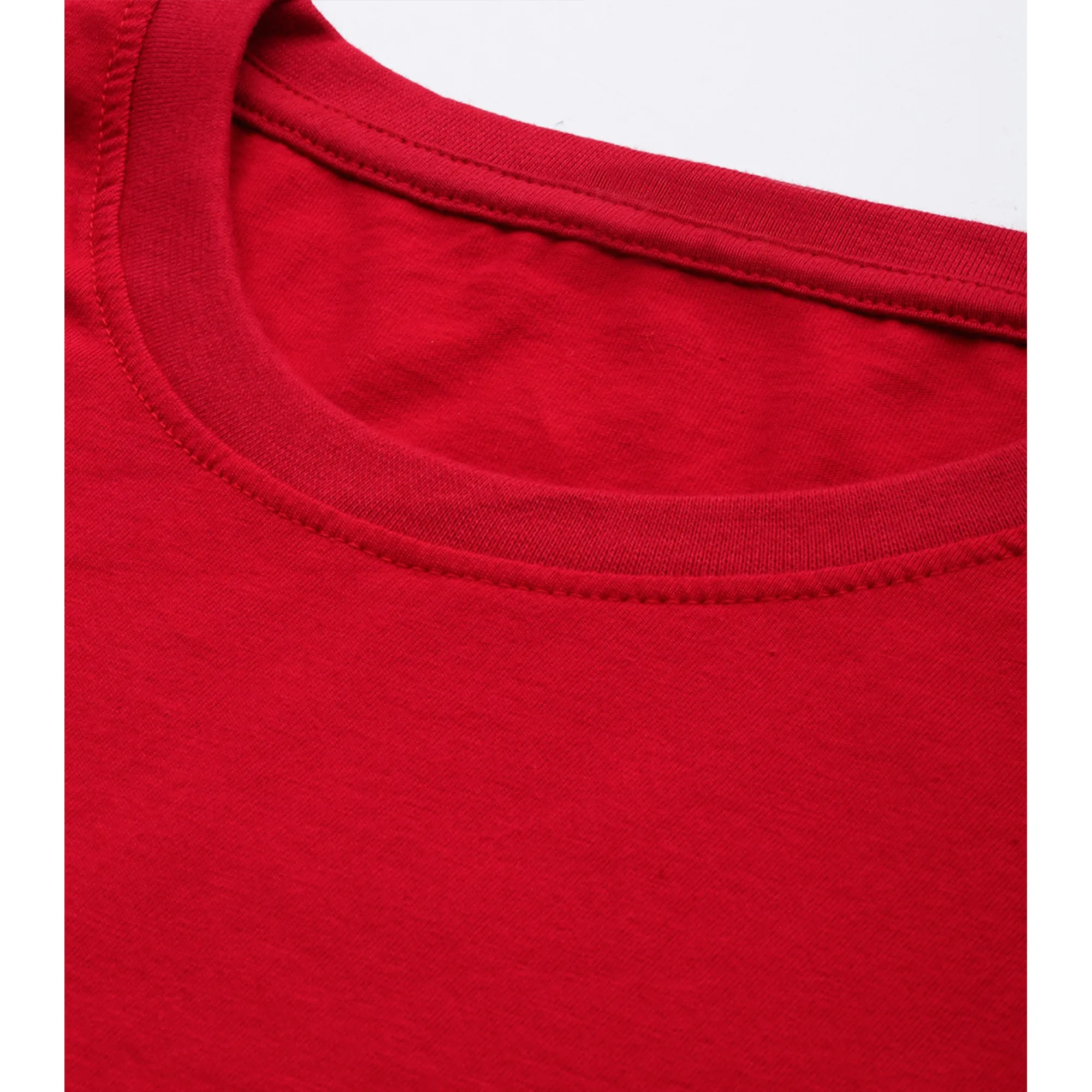 Men's Cotton Minimalist Half Sleeves T-shirt (Sunset Red)