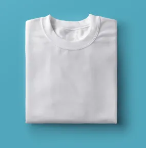 Men's Cotton Minimalist Half Sleeves T-shirt (White)