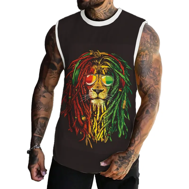 Men's Multicolor Reggae Printed Casual Tank 11543766L