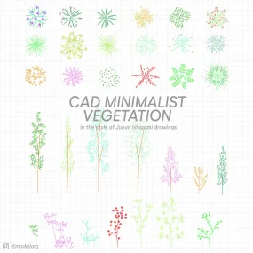 Minimalist Vegetation Autocad Block