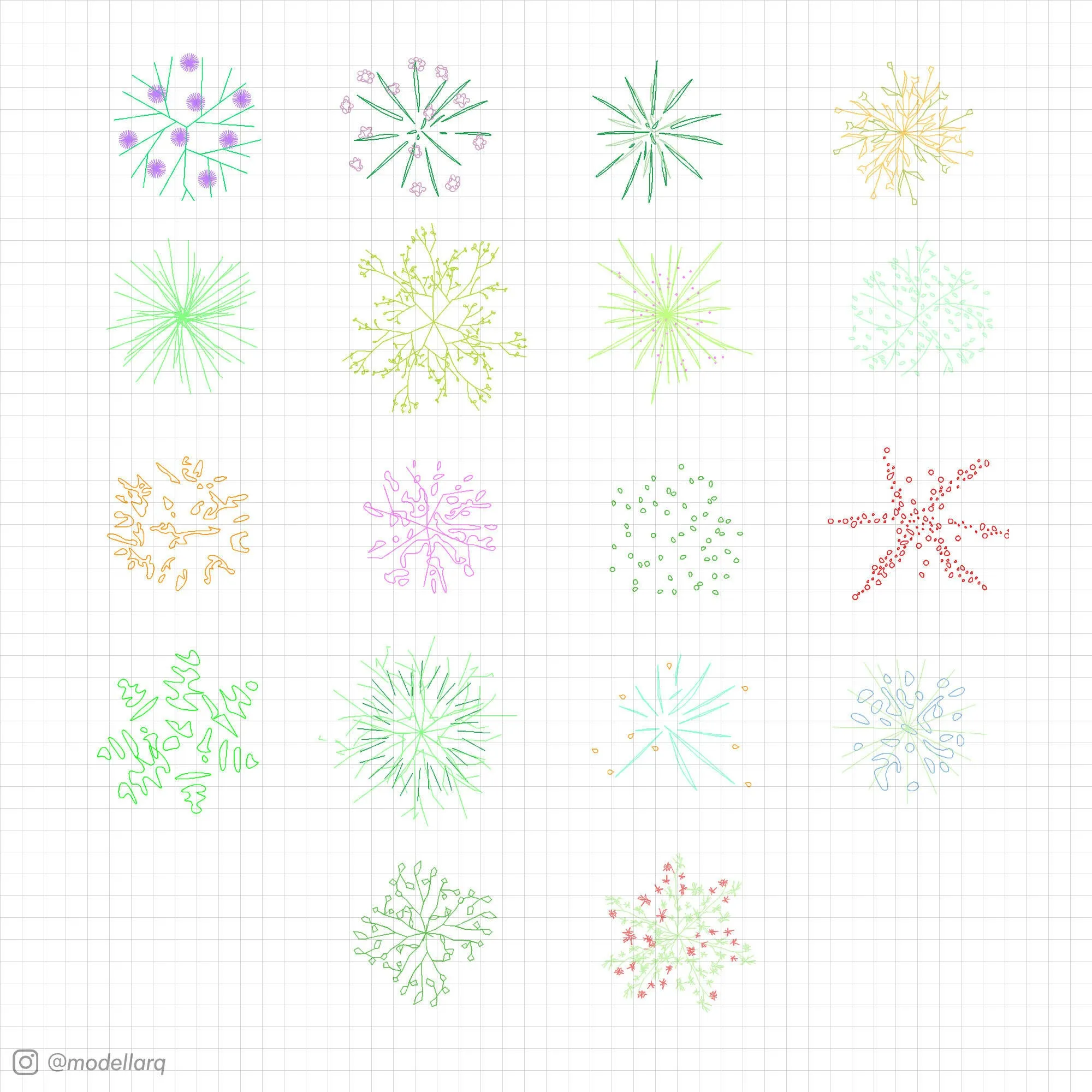 Minimalist Vegetation Autocad Block