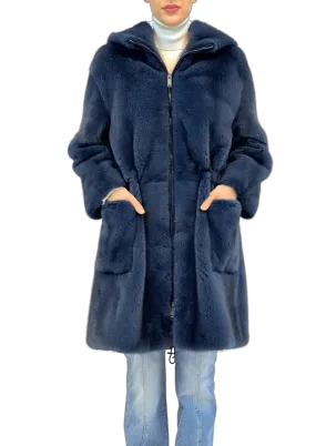 MINK PARKA WITH HOOD "PALLAS"
