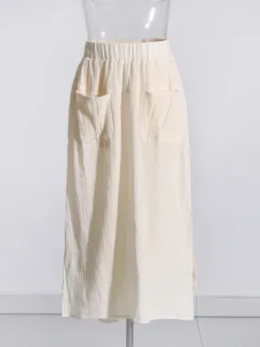 Pre Order:  High Slit Skirt Overlap Pants