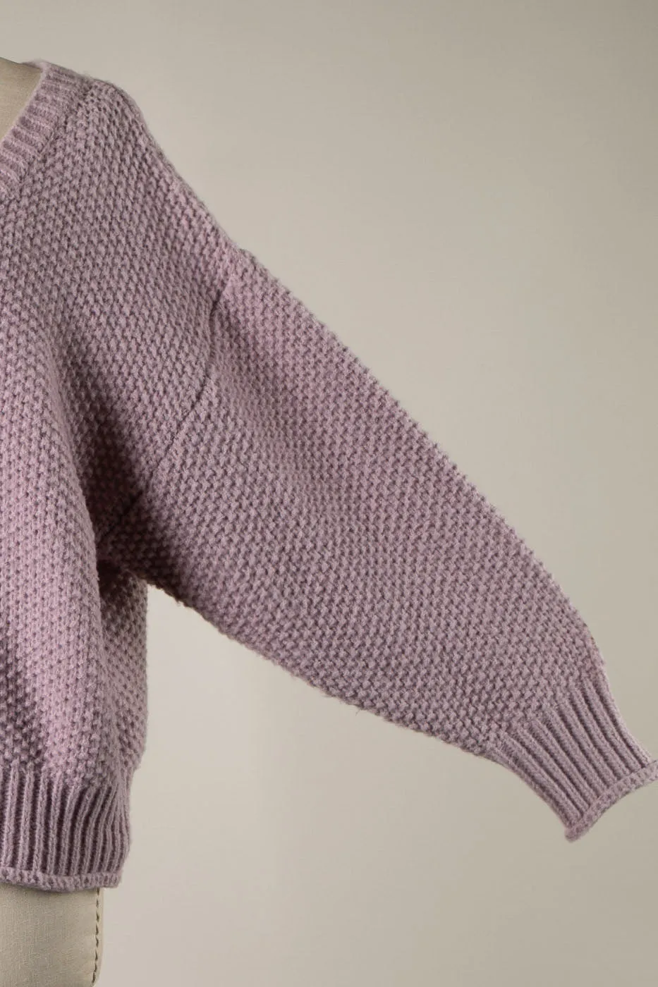 PUFF SLEEVE CABLE KNIT SWEATER 1 PACK