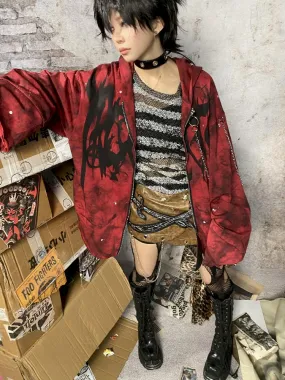 Red Punk Hoodie【s0000010336】