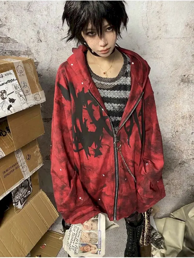 Red Punk Hoodie【s0000010336】