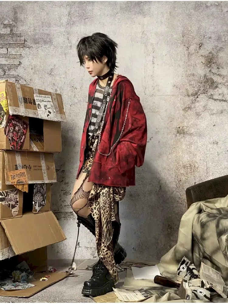Red Punk Hoodie【s0000010336】