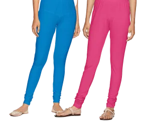 Rupa churidar blue and pink Leggings for ladies (Pack of 2)