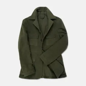 Safari Jacket in Olive Green Moleskin