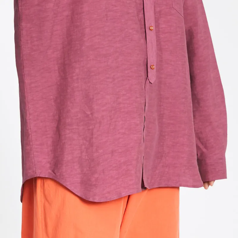 Savant Shirt - Magenta Viscose Linen