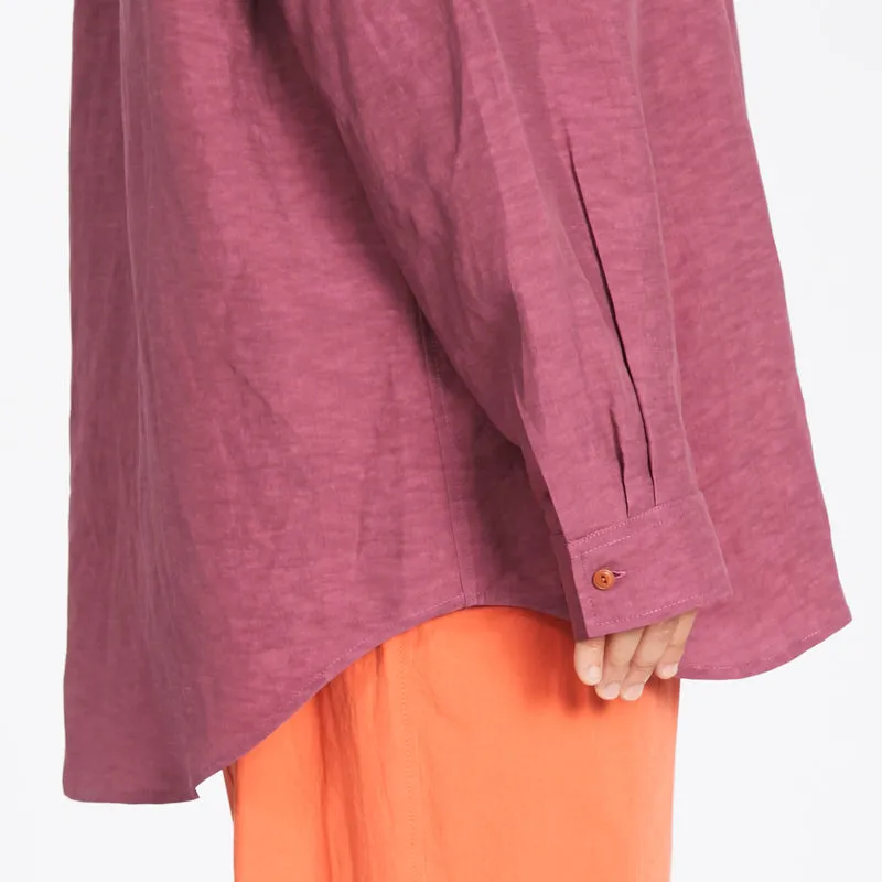Savant Shirt - Magenta Viscose Linen