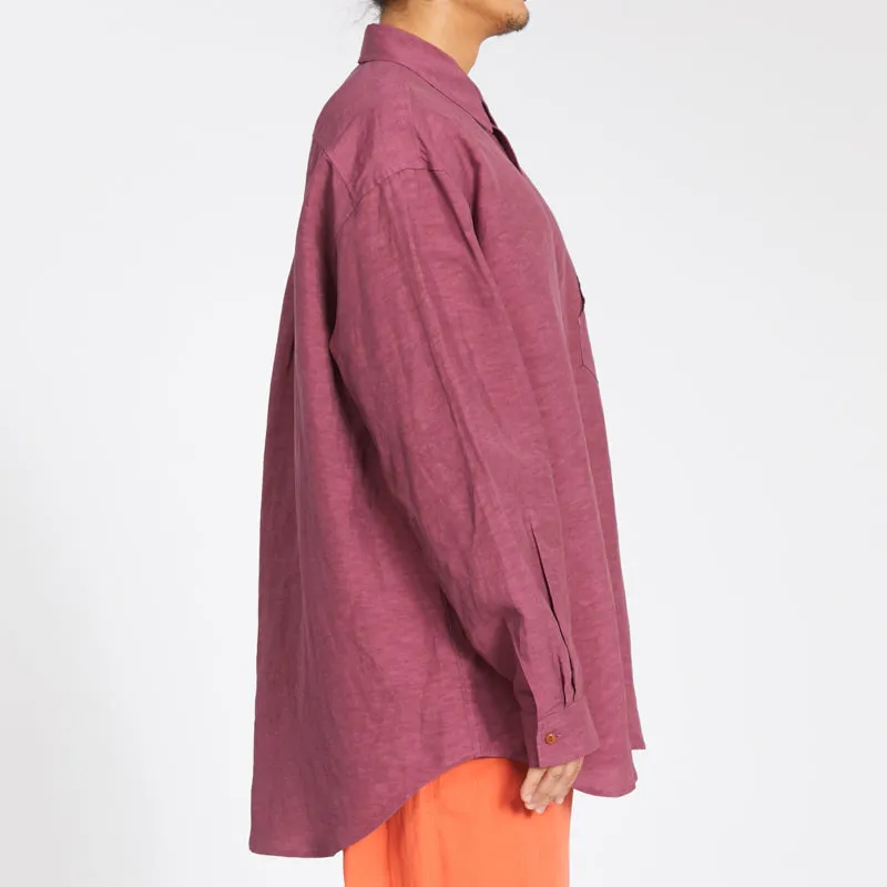 Savant Shirt - Magenta Viscose Linen