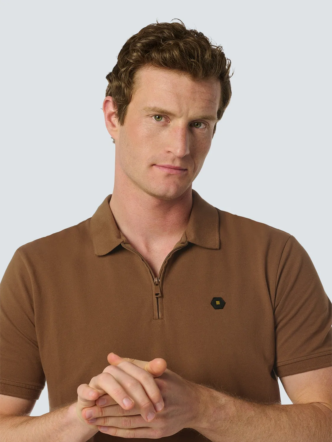 Sleek Polo Shirt with Stretch and Minimalist Design | Brown