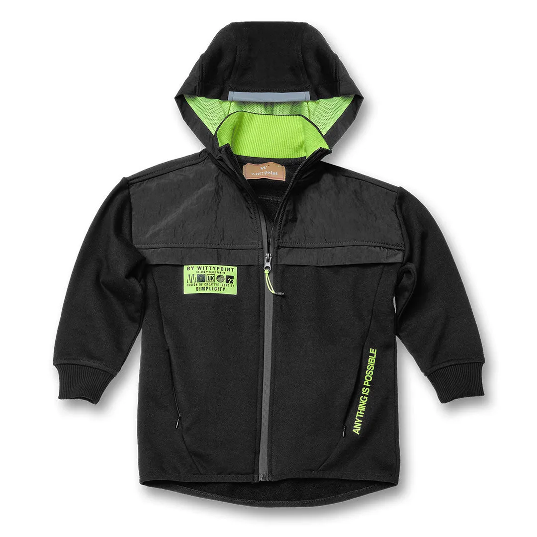 Slogan Print Zip Hoodie