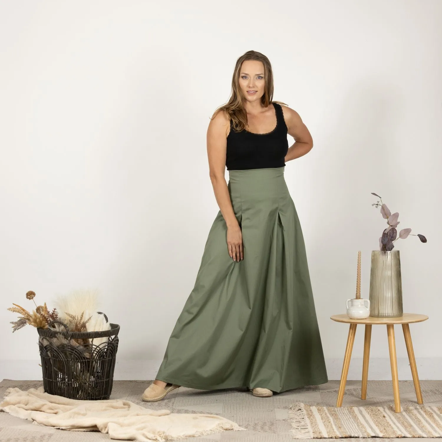 Ultra High-Waist Cotton Skirt