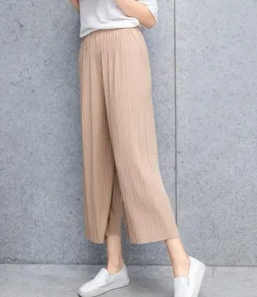 Womens Flowy Chiffon Wide Leg Pants