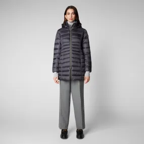 Women's Reese Hooded Puffer Coat in Ebony Grey